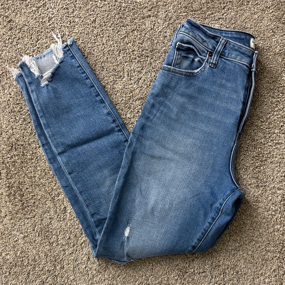 Abercrombie & Fitch Mid-Blue High-Rise Skinny Jeans - Picture 2 of 5